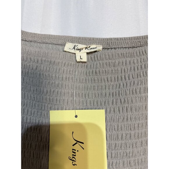 Kings Road Womens Beige Tiered Maxi Dress W/Square Neck & Puff Sleeves L - Picture 3 of 7